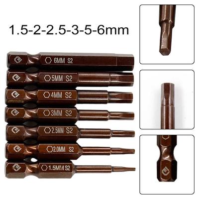 Hexagon Screwdriver Bit Vanadium Steel Brown Durability