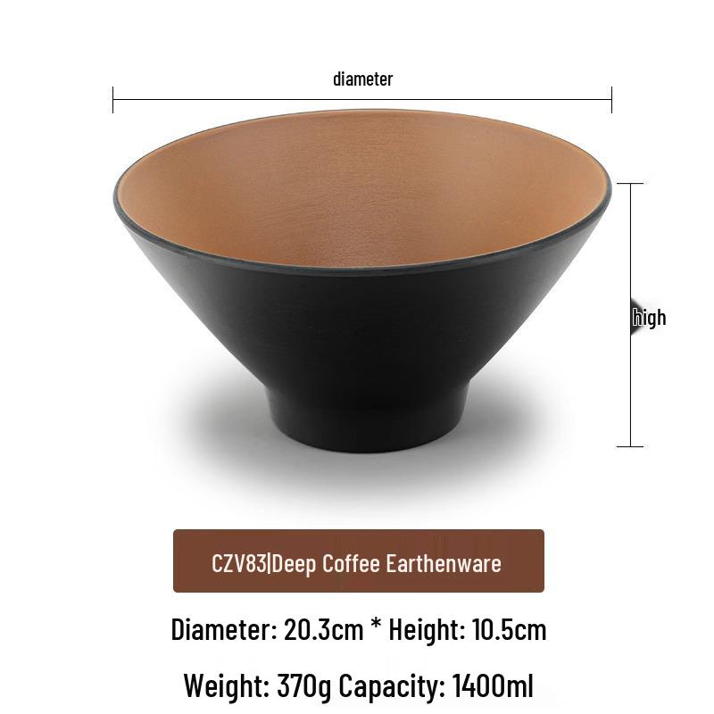 Large Frosted Melamine Ramen Bowl - Japanese-Style Restaurant Noodle Bowl for Mala Tang, Luosifen, Soup, and Rice Noodles