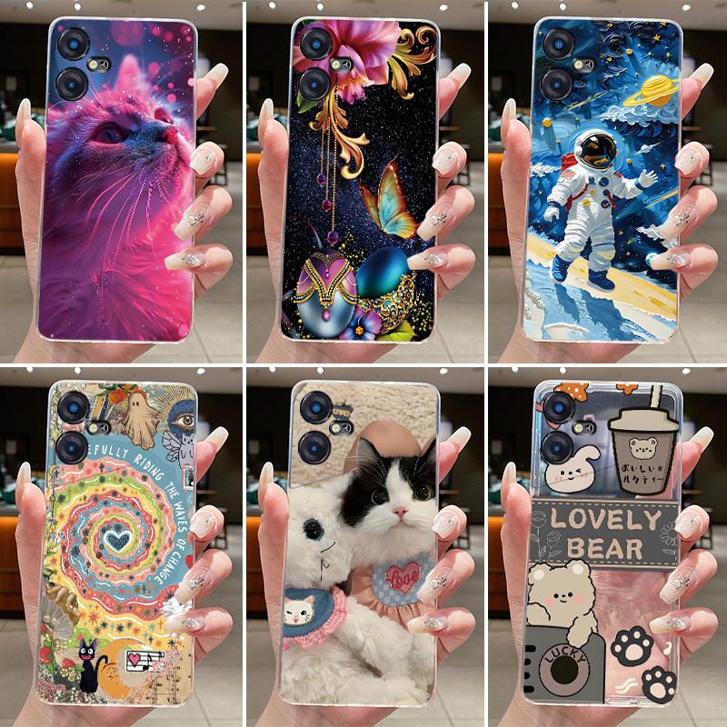 Casing For Tecno Pova Neo 3 Case LH6n Silicone Aesthetic Fashion Cute Cat Back Cover Techno Pova Neo 3 Transparent Phone Case