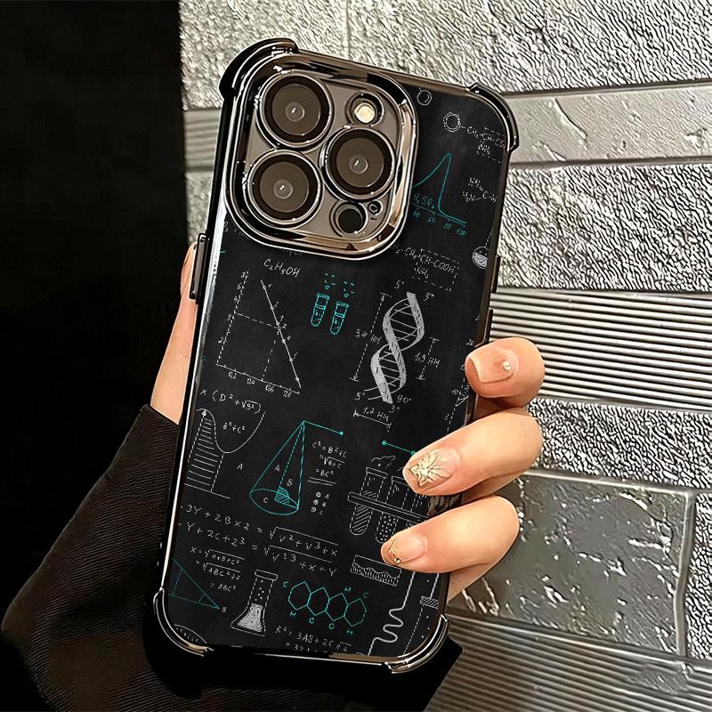 Physics Chemical Mathematics Soft Phone Case For iPhone 15 16 17 Air 14 Pro Max 16E Plus 13 12 Mini Plating Anti-Fall Fundas