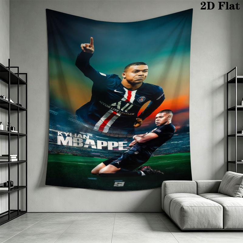 Kylian Mbappé Pride  Wall Hanging Printed Fabric Blanket Decorative Tapestries for Bedroom Living Room Home Decor