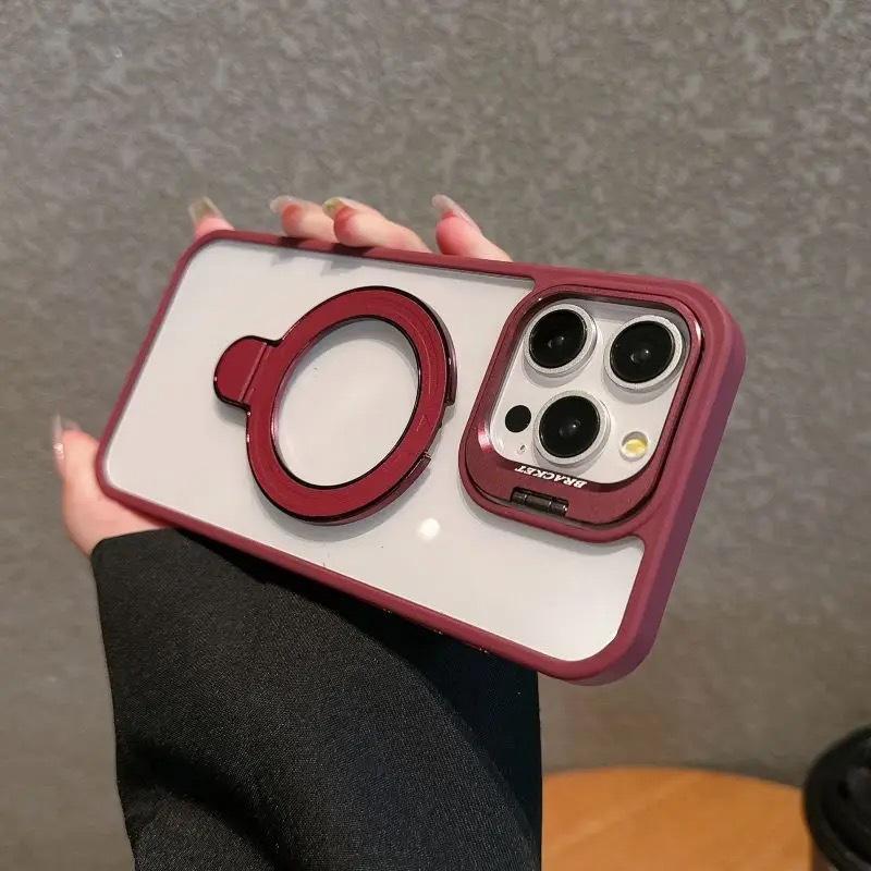 iPhone17promax magnetic lens cover double bracket mobile phone case for Apple 16 with lens film anti-drop 15