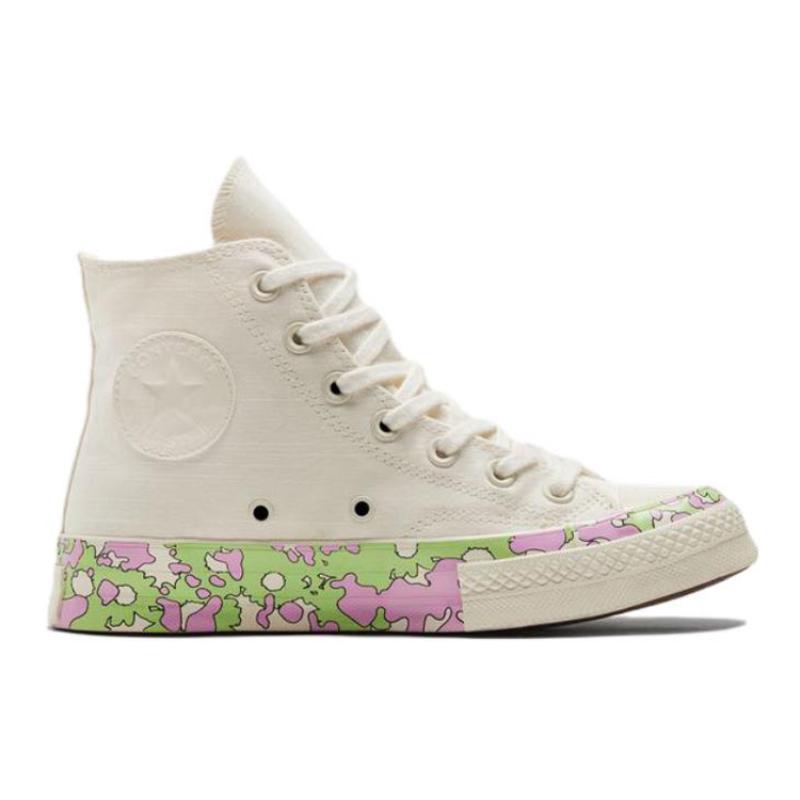 Converse 1970s Chuck Taylor All Star floral high-top canvas shoes women's white, green and purple