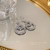 Silver Needle European and American Light Luxury Round Diamond Earrings Fashion High-end Earrings Niche Cold Wind New Earrings