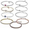 S925 Silver Chain Shiny Heart Tennis Shiny Red Jewel Bracelet 2026