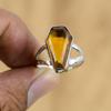 Gift For Women Promise Coffin Ring Size 7.75 925 Silver Natural Citrine Gemstone
