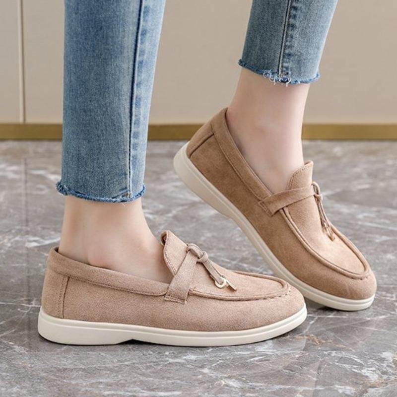 Soft Bottom Slip-On Flounce Casual Flat Women's Shoes Easy Wear Low Cut Rubber Sole Korean Style Spring Summer Loafers