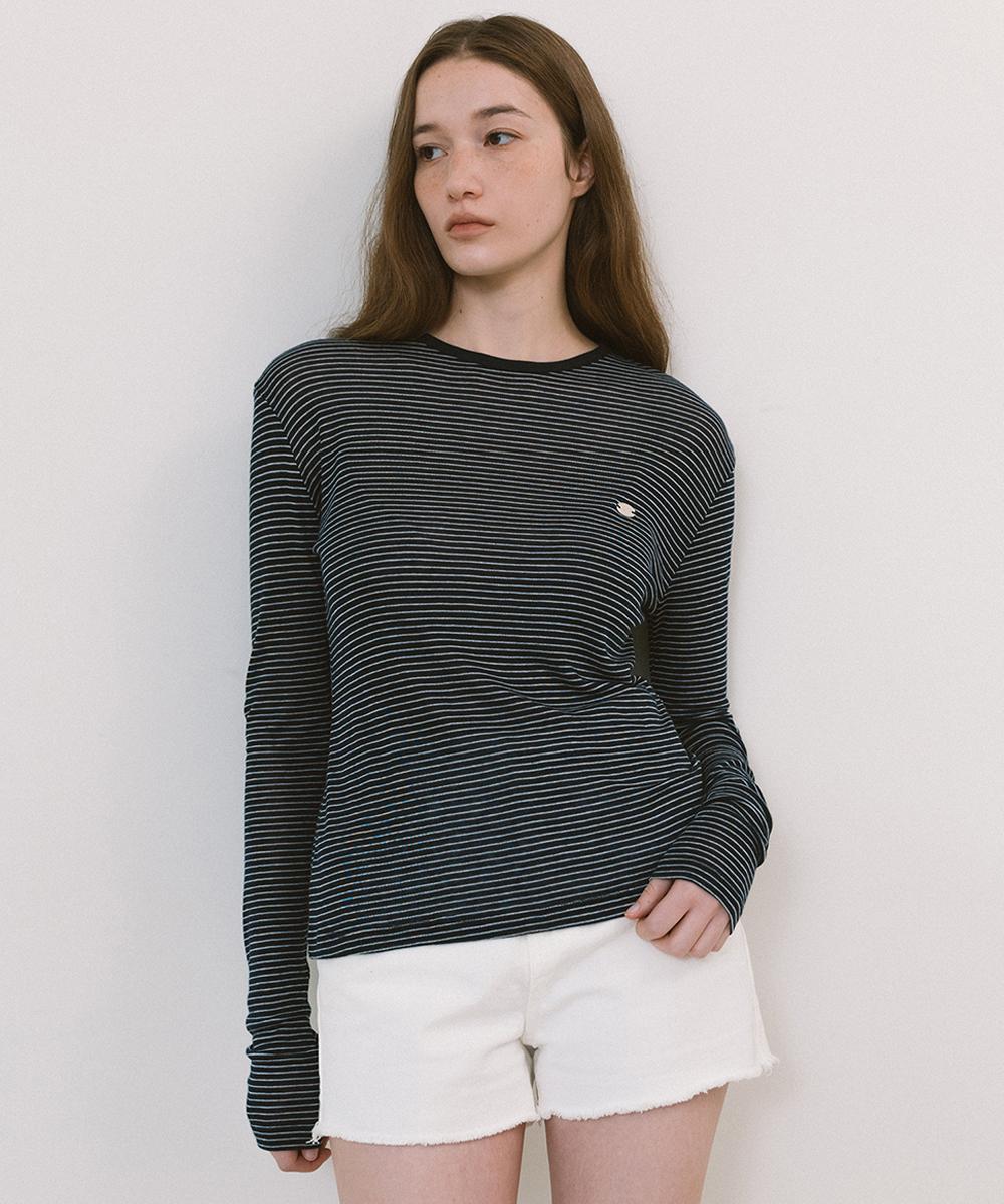 Laminez Soft Stripe T-Shirt - Navy Navy/Free