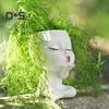 Face Planter Pot with Drainage Hole Resin Kissing Women Head Figurine Flowerpot Indoor Outdoor Plants Container Home Balcony Garden Decoration
