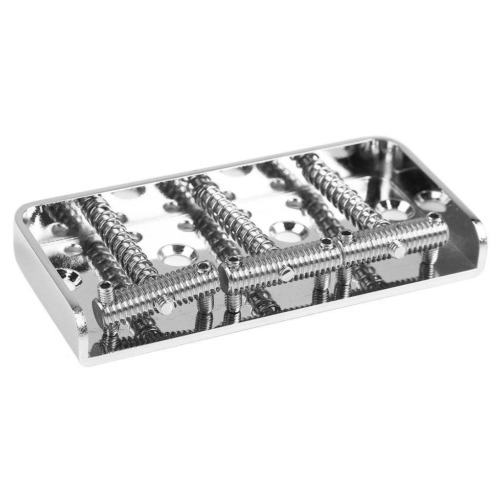 Metal Bass Bridge Chrome Metal High Hardness Noiseless Electric Guitar Bridge for Replacement