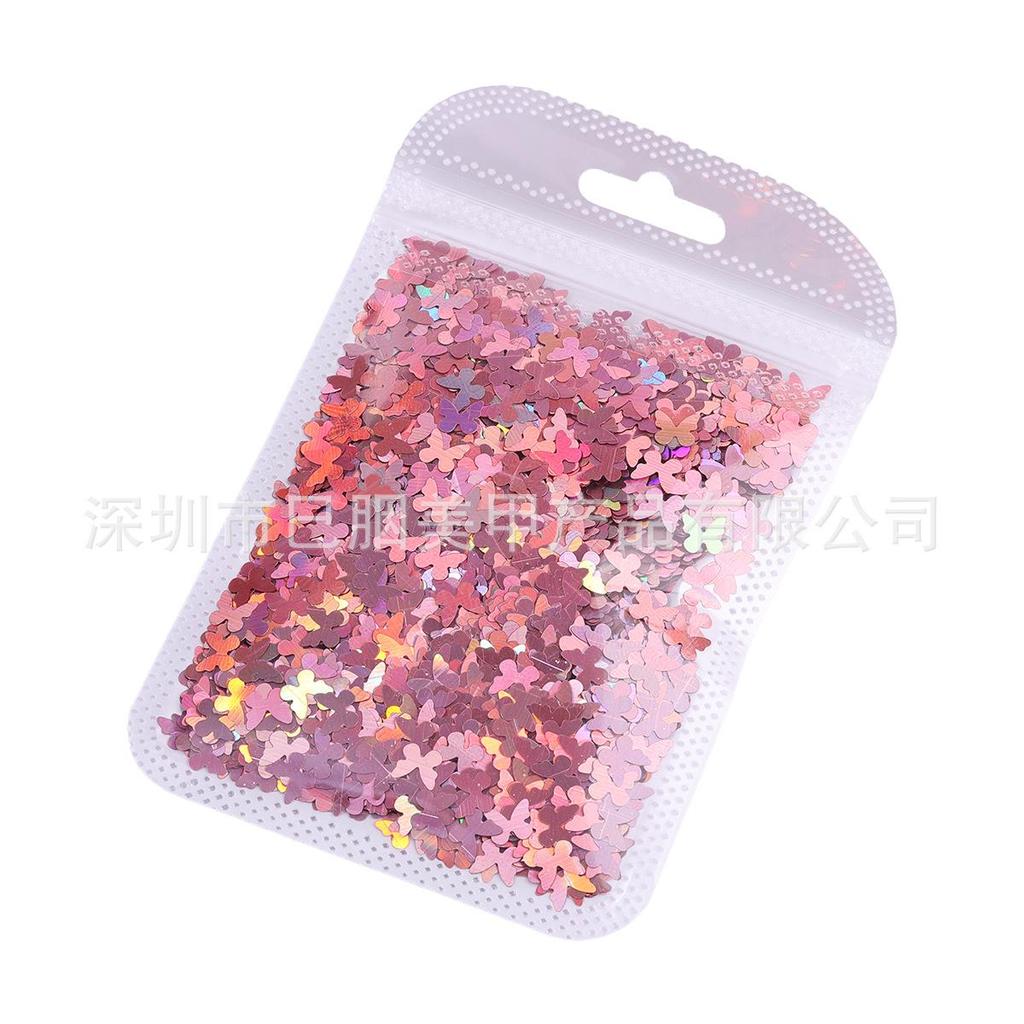 Seven-Color Iridescent Butterfly Nail Art Glitter Sequins