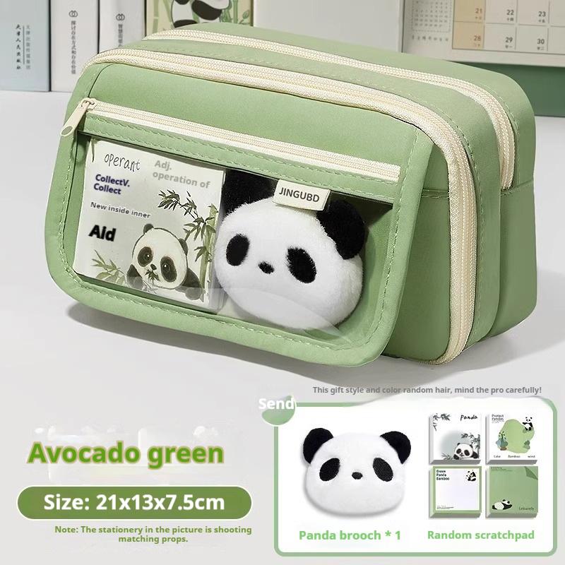 Federmäppchen mit Panda-Motiv, Große Kapazität, Hoher ästhetischer Wert, Set für Schülerinnen der Unterstufe, Schreibwarenbeutel