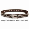 Adjustable Studded Punk Belt Pin Buckle PU Leather Belt Bohemian Leopard Print Belt  For Women Men