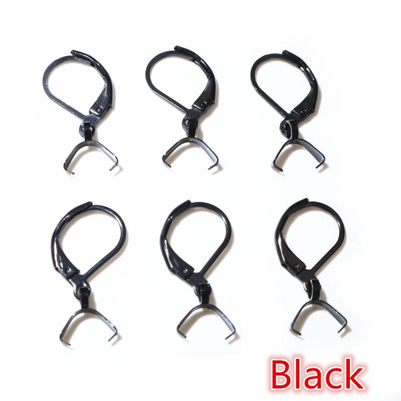 10pcs 316 Stainless Steel Black Gold Color Earring Hooks Wire DIY Earring Clips Hooks for Jewelry Making Accessories