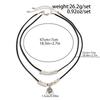 PuRui Fashion 2Pcs/Set Black Simple Korean Velvet Alloy Necklace Adjustable Rope Chain Men Daily Y2K Zircon Accessories Gift