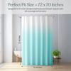 Ombre Blue Gradient Shower Curtain Machine Washable All Season Waterproof Privacy Protection 2D Print Solid Color Design Modern