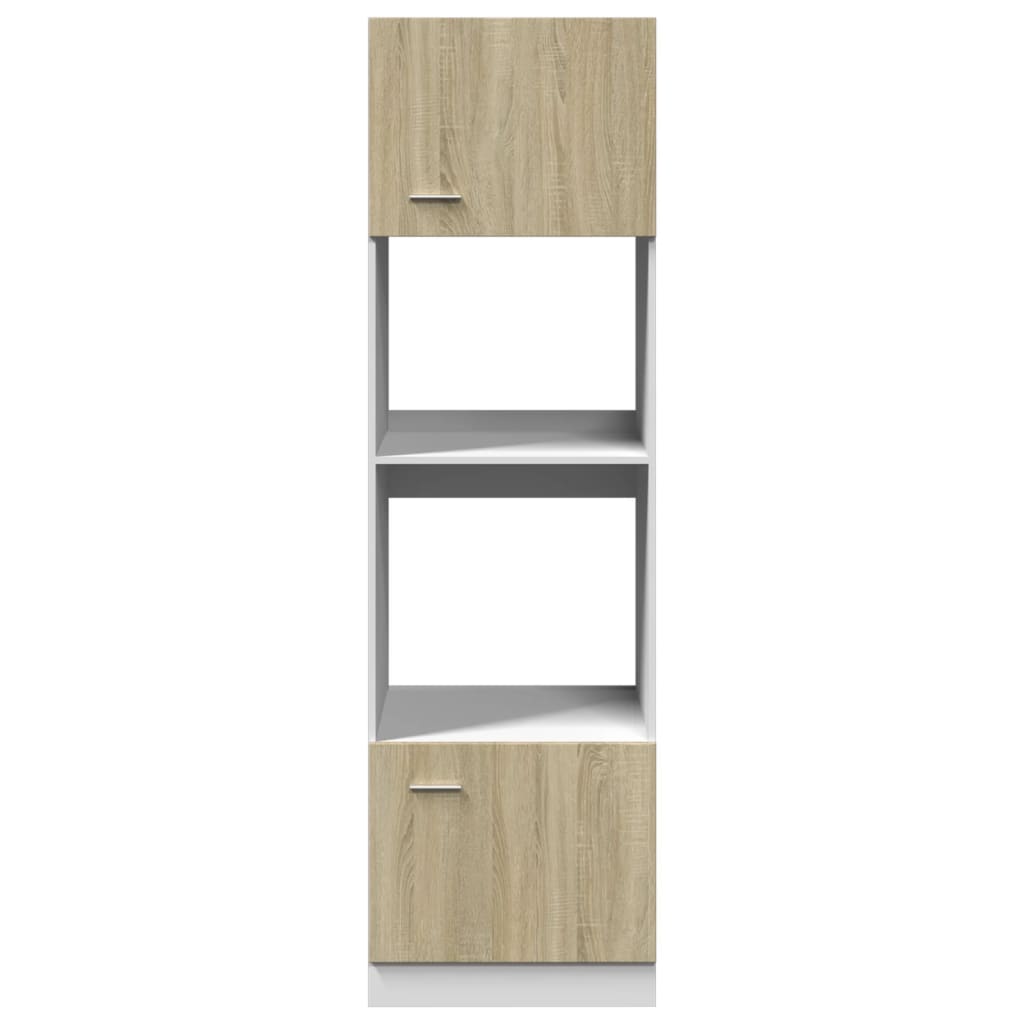 Microwave Built In Cabinet Lyon Sonoma Oak Finish 60 X 57 X 207 Cm Particleboard