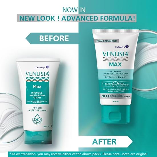 Dr. Reddy’s Venusia Max For Dry Skin With Shea Butter & Cocoa Butter - Pack of 2x150g Intensive Moisturizing Cream