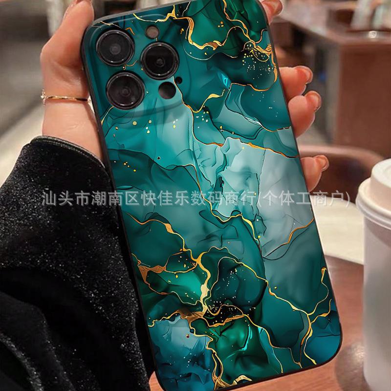 Graded marble pattern suitable for the 16 Pro high-end phone case, 17 light luxury INS style, iPhone 11, Apple 14, and soft 15