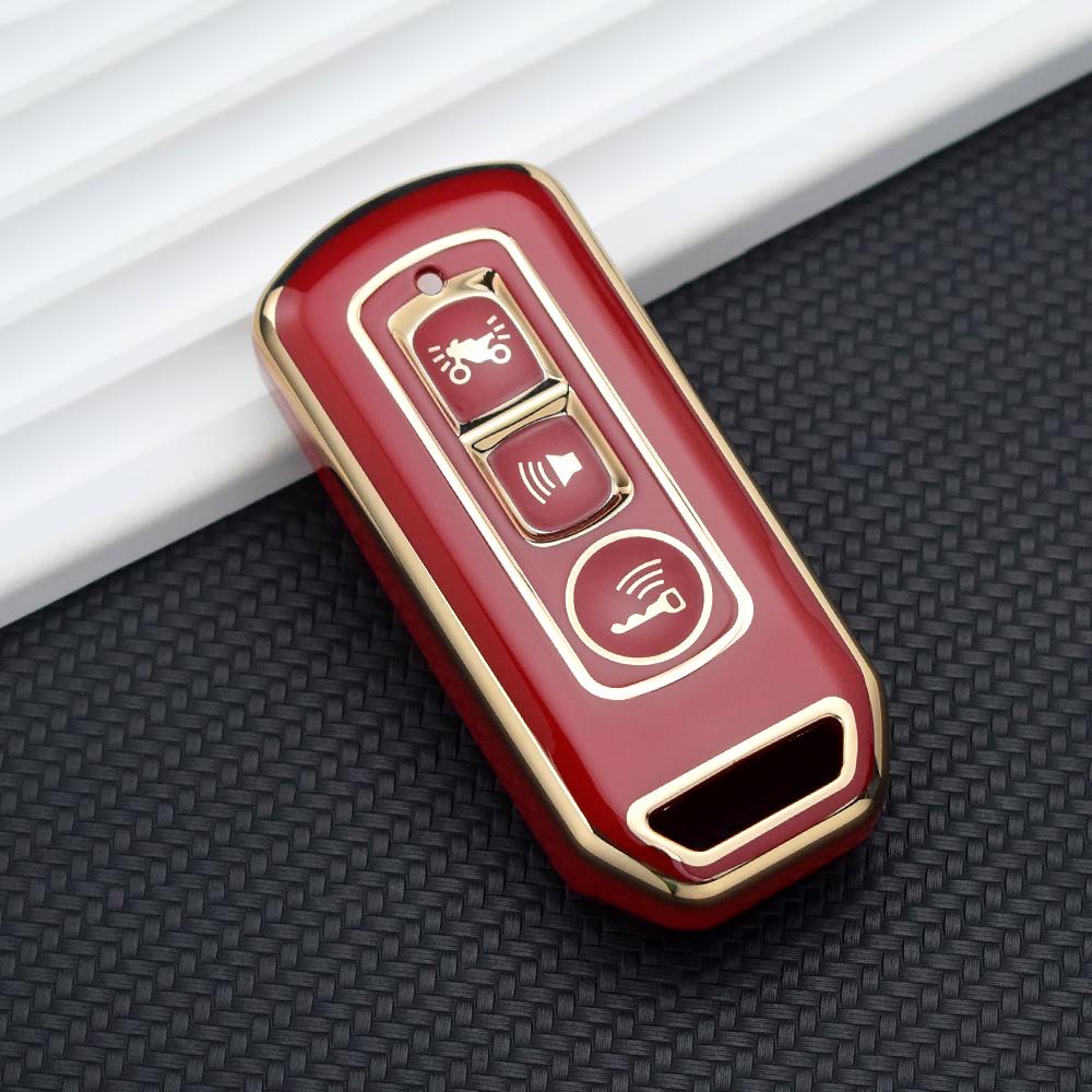 

3 Buttons Remote Key Case Cover for Honda Xadv 350 Forza 750 300 Sh 350 PCX Protector Auto Shell Fob Holder Accessories красный