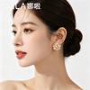 Elegant Floral Pearl Stud Earrings Women Post Lightweight Fashion Jewelry Office Daily Wear