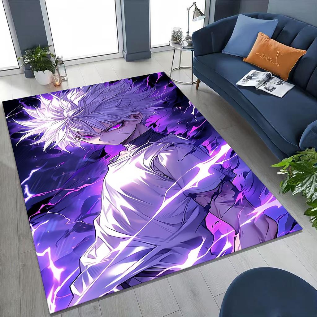 Anime HUNTER X HUNTER HXH Gon Freecss Killua Cartoon Rug for Bedroom Living Room Sofa Home Doormat Decor,Kids Non-slip Floor Mat