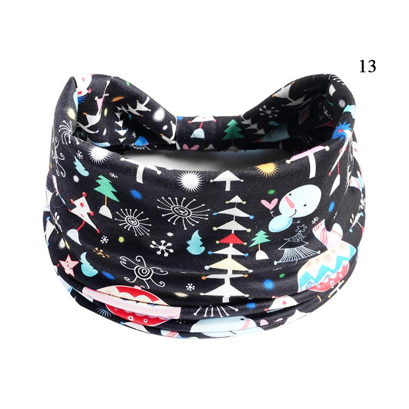 Christmas Printed Headband Sport Yoga Wide-brimmed Hairband Santa Claus Elk Elastic Hair Band Xmas Hair Accessories Headwear
