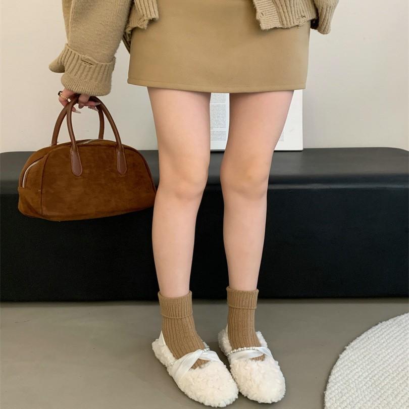 velvet beanie shoes women's autumn and winter cotton boots 2025 new winter velvet cotton shoes one pedal lazy fluffy shoes