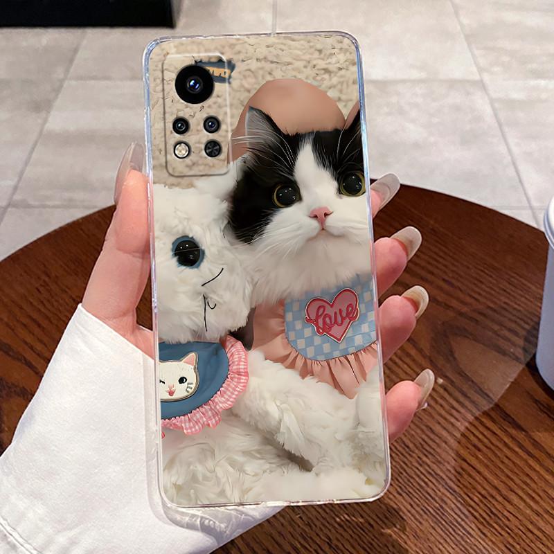 Jelly Casing For Infinix Note 12i 2022 X677 Fundas Clear Silicone Soft TPU Back Cover Cute Cat Rabbit Heart Protective Case Capa