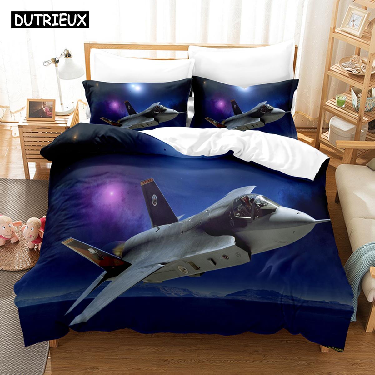 

Комплекты постельного белья с изображением истребителя F-35, пододеяльник с наволочкой, двуспальная кровать, размер Queen, размер King, постельное белье EU single(135x200cm)