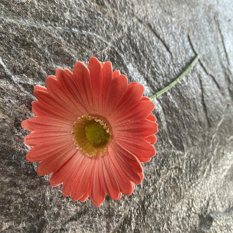 Pu Gerbera Daisy Artificial Flower For Wedding Decor Home Styling Soft Rubber Material