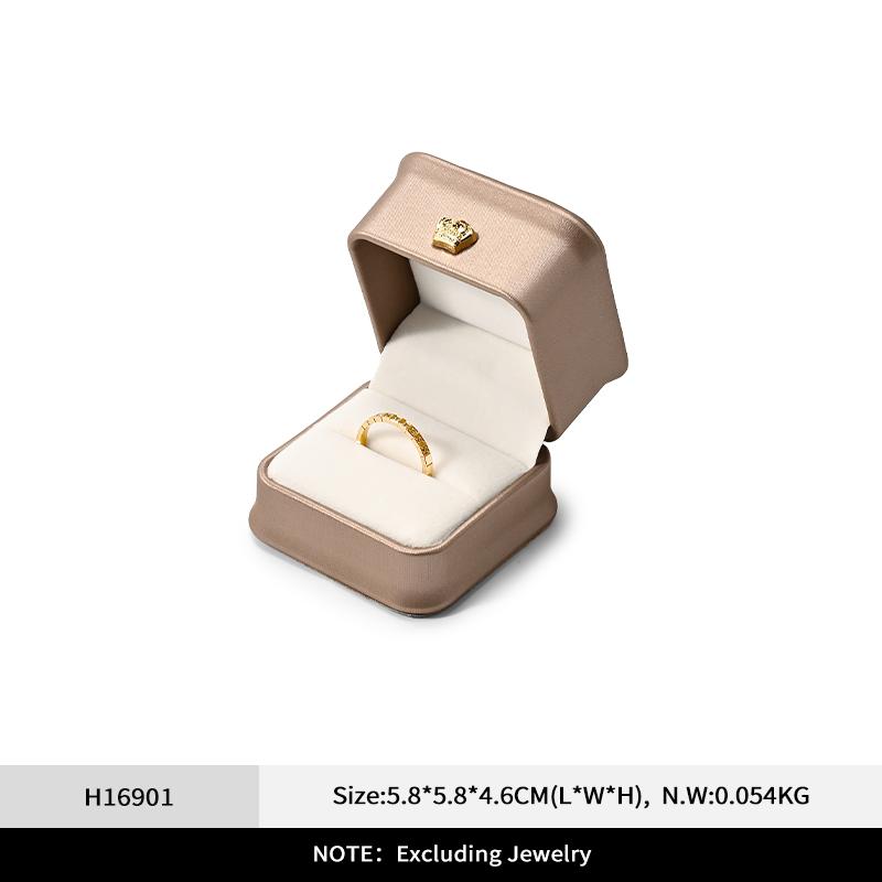 

Oirlv Golden Jewelry Ring Box Leather Earring Necklace Pendant Gifts Display Box For Proposal Engagement Wedding Packaging Box