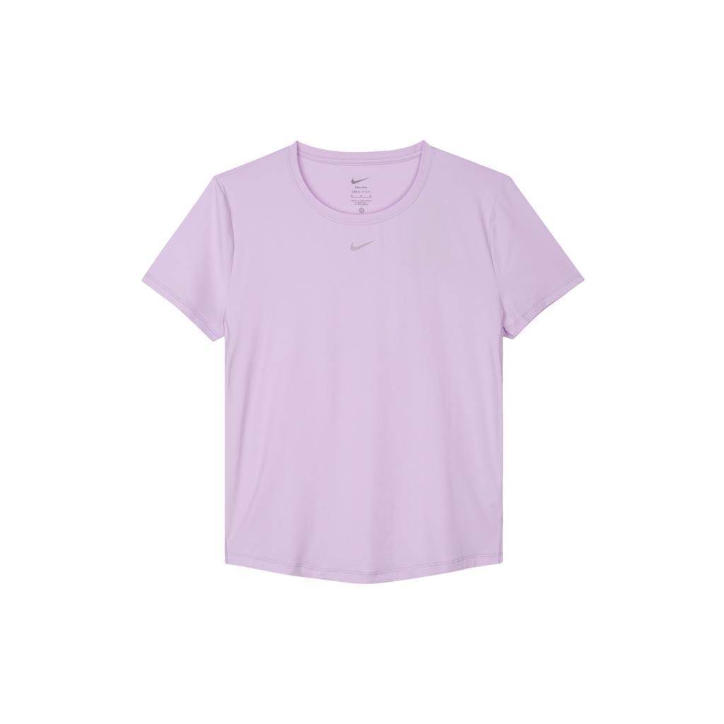 Nike One Classic Casual Solid Color Crew Neck Short Sleeve T-Shirt Women Tops Purple FN2799-512