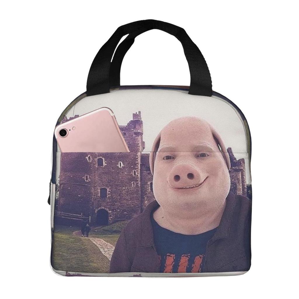 John Pork Smiling Insulated Lunch Bag for Kids School Cooler Thermal Food Box Tote Leakproof Lunch Boxes Container