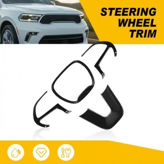 4PCS Glossy Black Steering Wheel Trim Cover Panel for 2015- Dodge Challenger