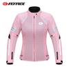 Dames Zomer Ademend Mesh Motorrijpak met Beschermende Jas (Roze/Wit/Zwart)