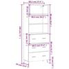 VidaXL Highboard Sonoma Grey 69.5x34x180 Cm Engineered Wood 3189403