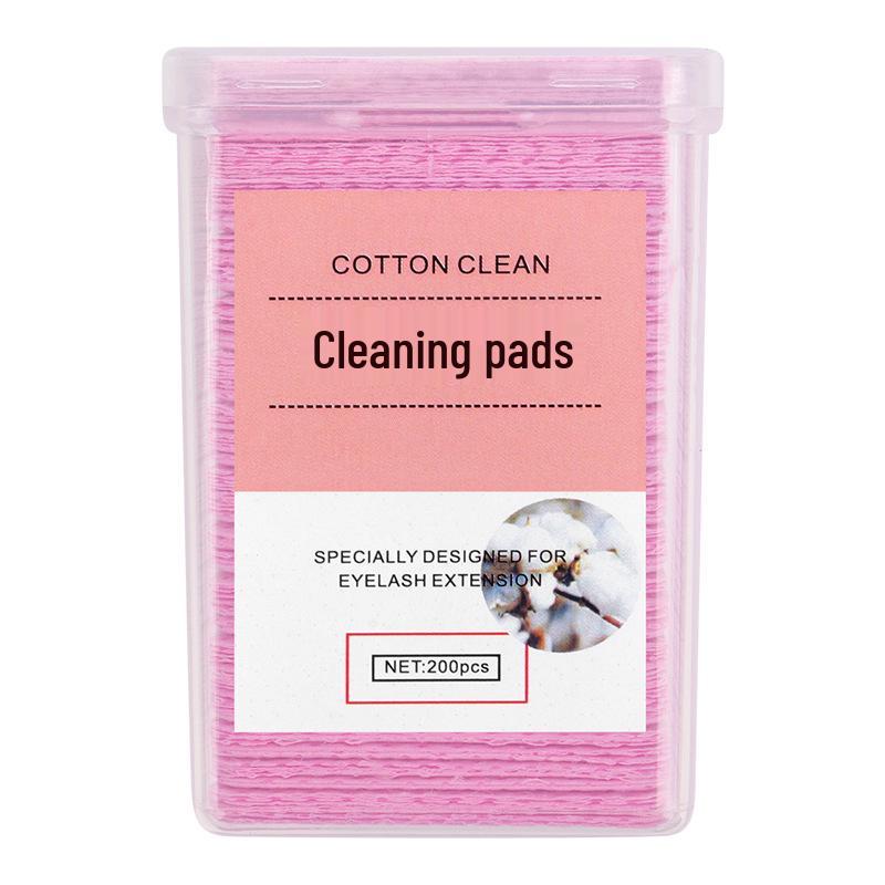 Disposable Pink Glue Remover Wipes - Non-Woven Cotton Pads, 200 Pack