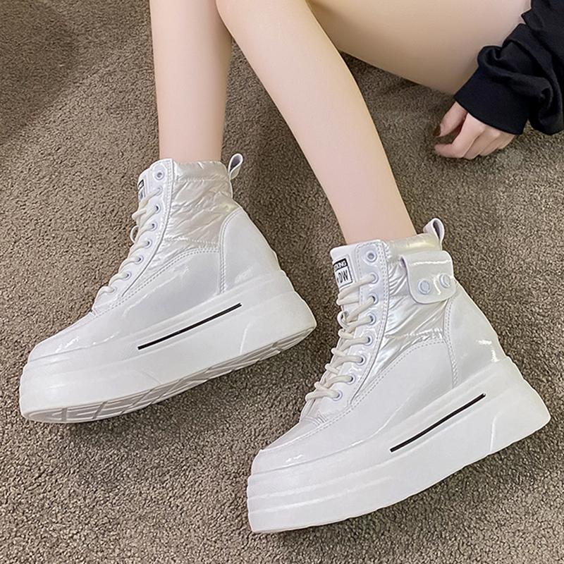 Women 8 CM Platform High Top Sneakers Trend Outdoor Street Shoes Lace Up Comfortable Sports Shoe Female High Quality Sneakers 39