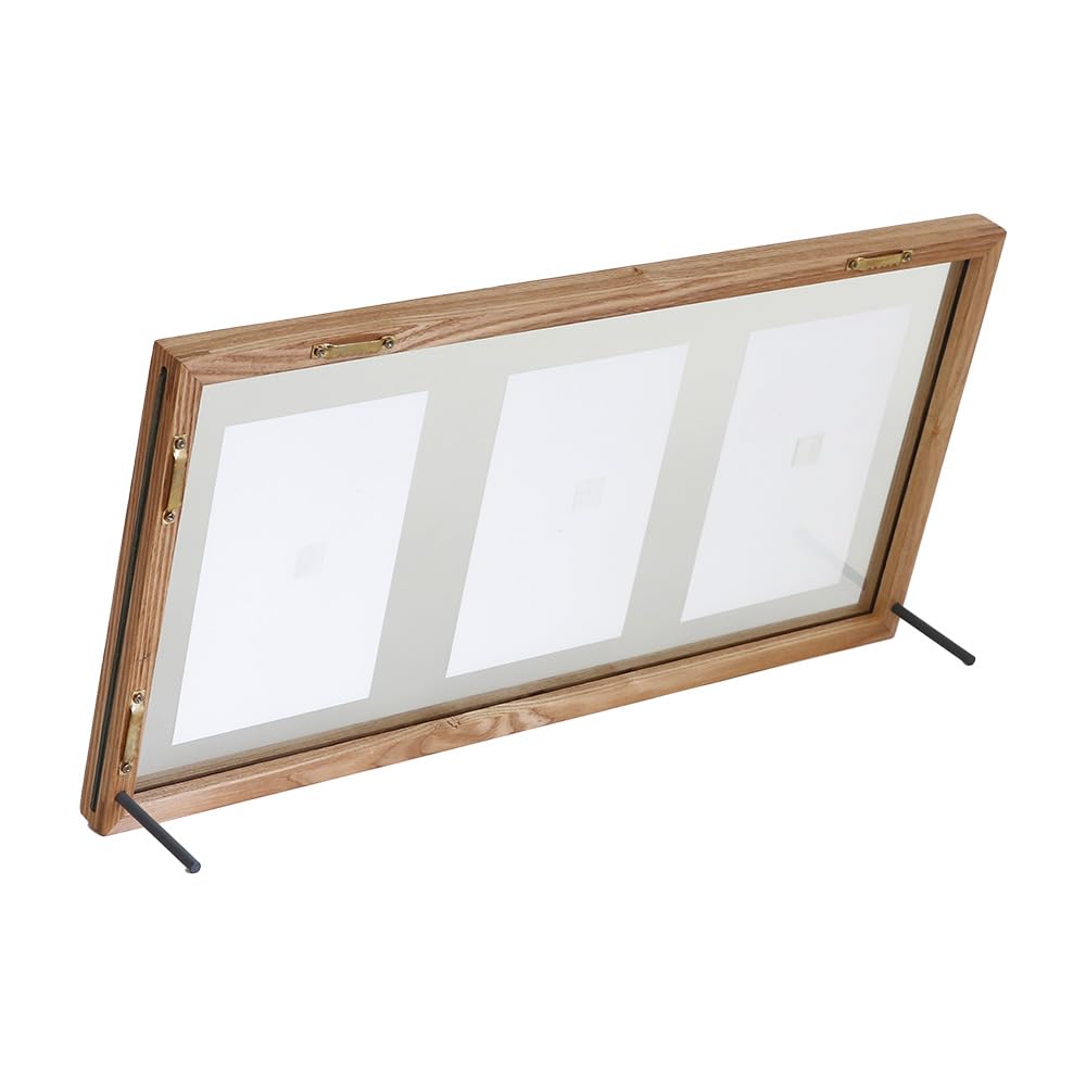 CAN-04 Horizontal Photo Frame, Holds 3 Postcards, Glass Floating Frame, NS Magnet #57923