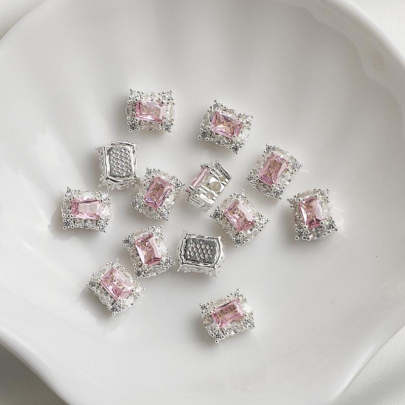 14K Gold Filled Zircon Spacer Beads Crystal Necklace Pearl Strand DIY Jewelry Accessories