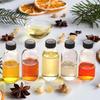 2 oz kleine klare Glasflaschen mit Deckeln für Flüssigkeiten, winzige kurze Gläser mit Kappen, Mini-Glas-Saftflaschen für Tränke, Ingwer-Shots
