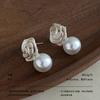 Pearl Flower Ball Earrings Temperament Premium Tufted Rose Stud Earrings Commuter Dating Gentle Light Luxury Versatile Earrings