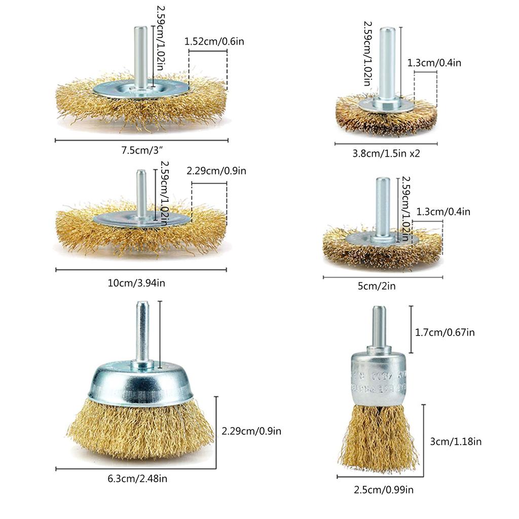 7Pcs Wire Brush Wheel Cup Brush Set for Drill Die Grinder Abrasive Tools Wire Brush Drill Tool Polishing Rust Removal