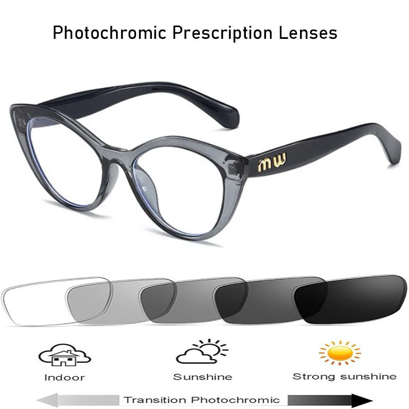 Fashion Cat Eye Photochromic Reading Glasses For Women Luxury Photochromic Eyeglasses Outdoor Presbyopia Transition Glasses 0 очистить серый