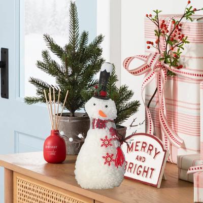 Christmas Snowman Doll Ornament Decor Cute Charm, Tabletop Centerpiece Holiday Window