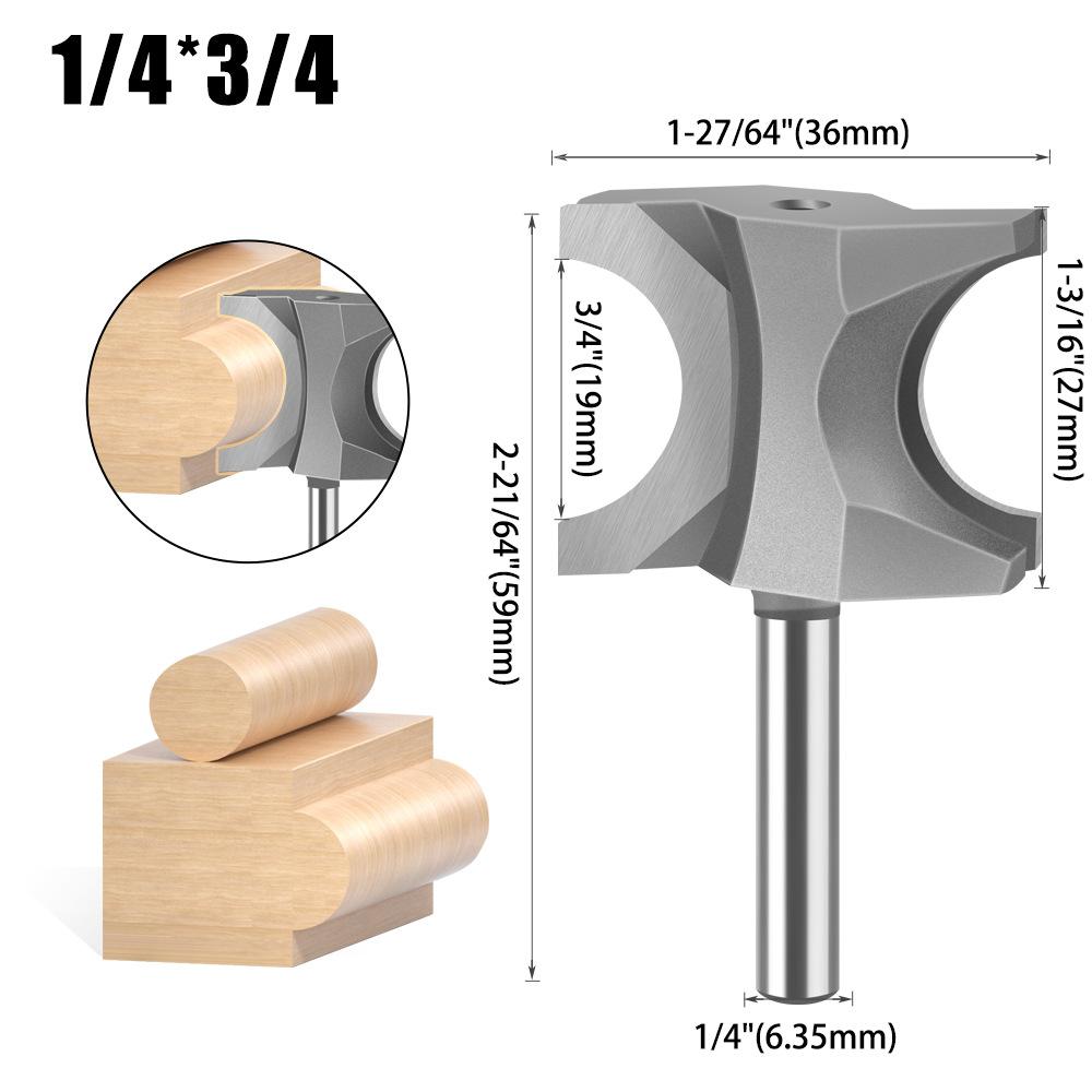 Semicircular Knife, Woodworking Positive Semicircular Knife, Arc Cutter Engraving Milling Cutter, Trimming Knife Fancy Knife 1/2 Handle 1/4 Handle