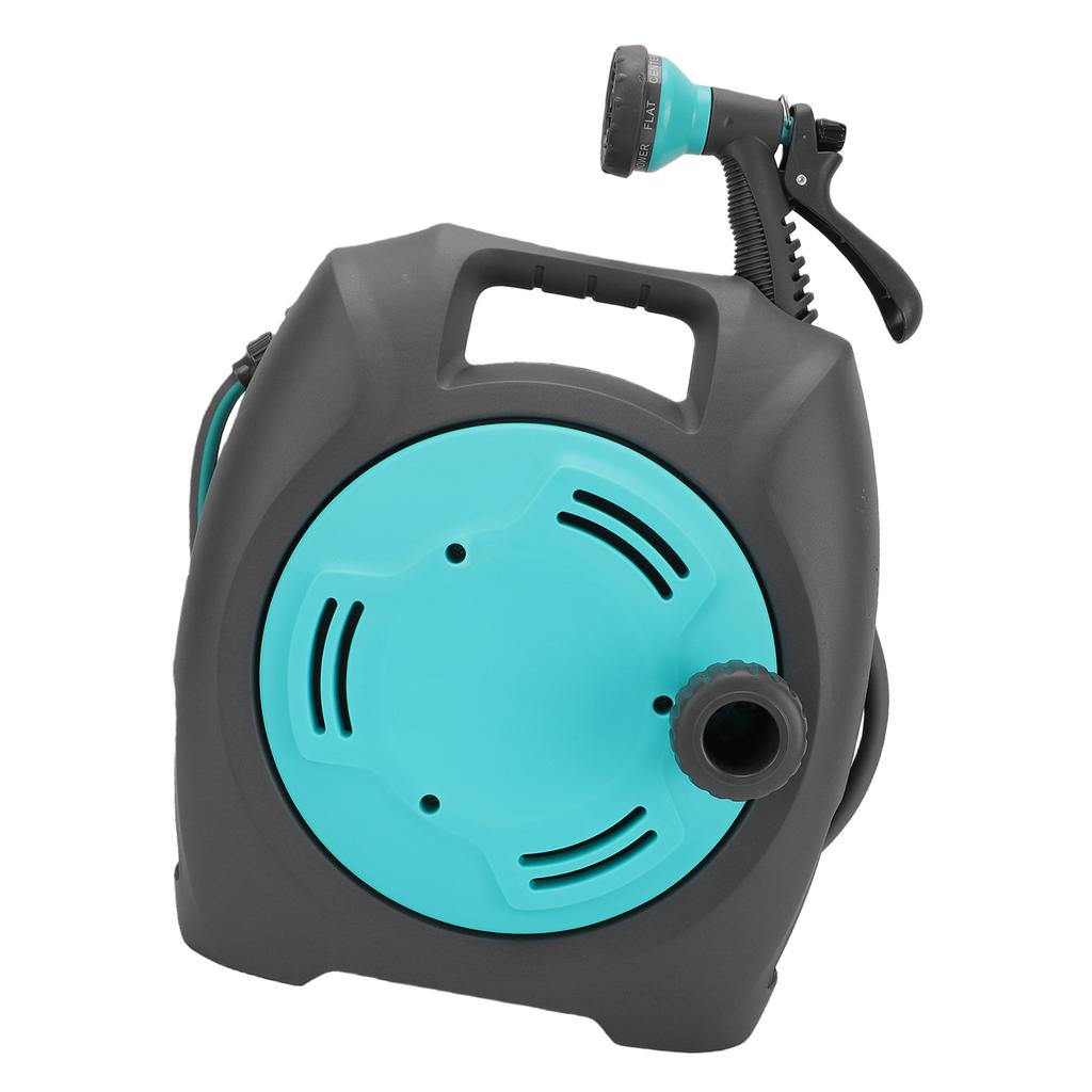 Garden Hose Reel Water Hose Holder Mini Portable Storage Rack with Easy Carry Handle for Outdoor Lake Blue