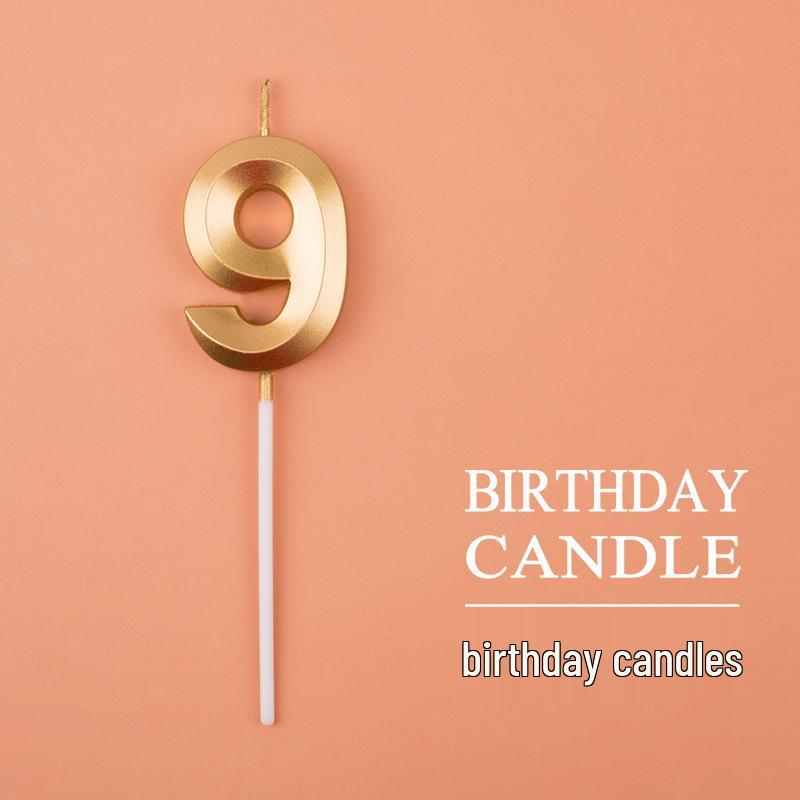 Gold and Silver Number Candles for Birthday Cakes - Pink Exquisite Design
