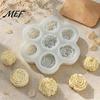 Flexible Silicone Bakeware Rose Peony Mold, 7 Cavities Baking Mold for Making Cake Professional Pastry Molds Chocolate Candle Soap, Non Stick
